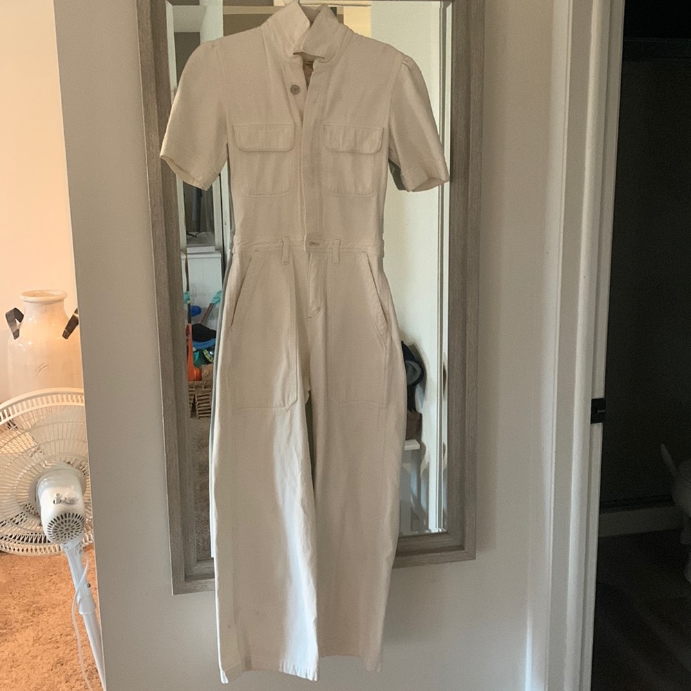 Citizen of humanity white flare leg jumpsuit
